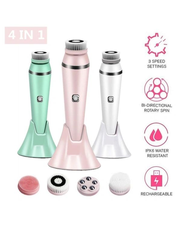 4 In 1 Rechargeable Handheld Facial Cleansing Brush